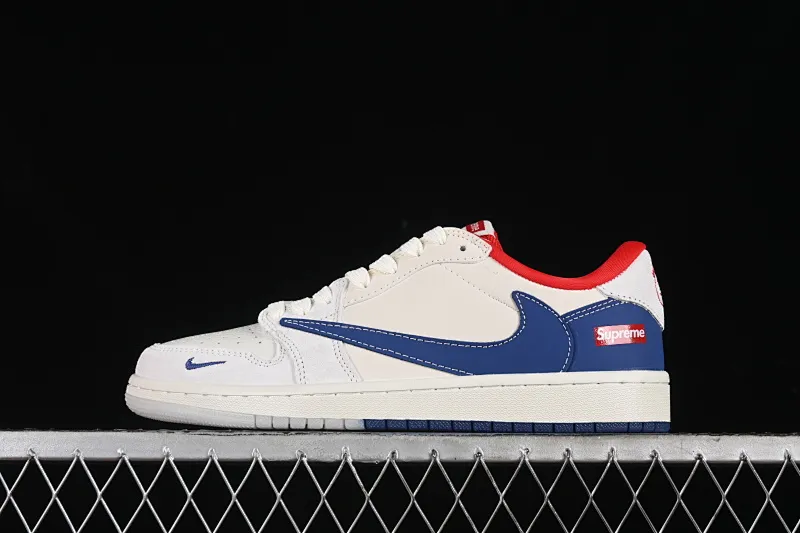 All categories Air Jordan Jordan series basketball shoes Air Jordan 1 Low High-end customized low-top sneakers Travis Scott x Fragment Design x Air Jordan 1 Low OG SP AJ1 Joe 1 Supreme joint-blue and white combination Low-top cultural casual sneakers CH6336-016
